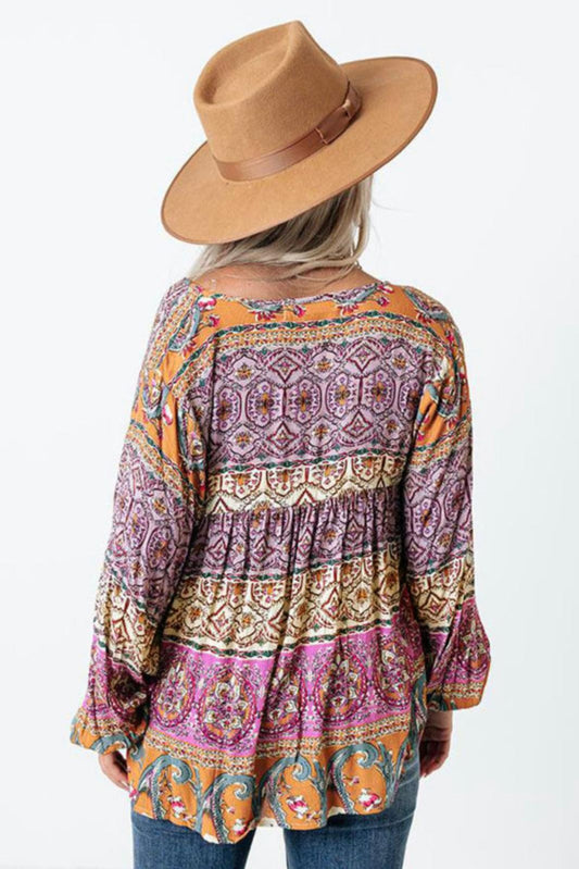 MULTICOLOR BOHO BLOUSE