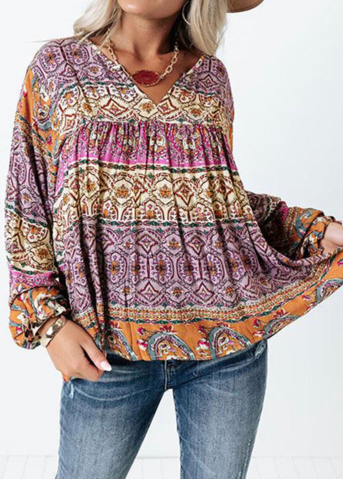 MULTICOLOR BOHO BLOUSE